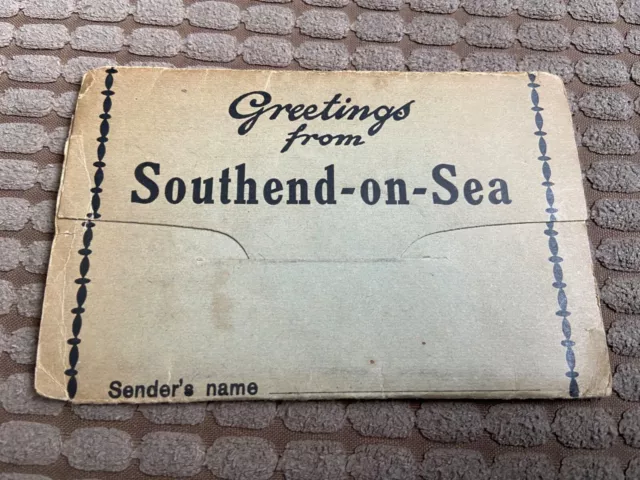 Southend-on-Sea Fold-Out Postcard with 12 views c 1920 - Kursaal Pier Bandstand+