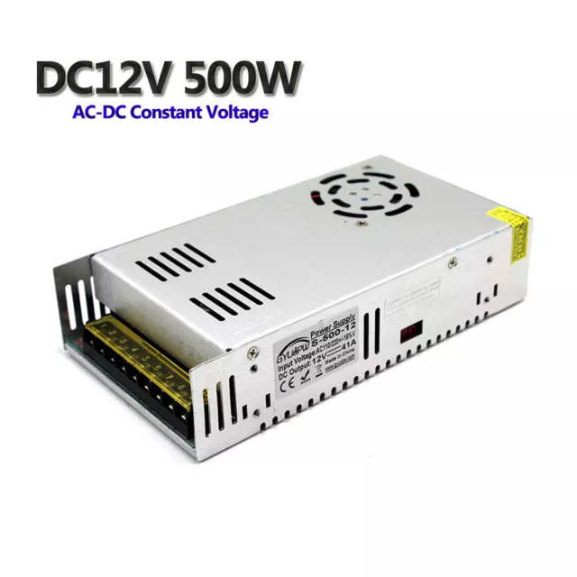 AC 110V/240V To DC 12V 41A 500W Switch Power Supply Driver Adapter For LED Strip