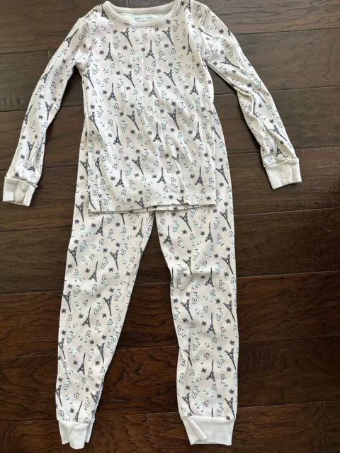 EUC Janie and Jack Girls Paris Poodle Pajamas size 7 Pink