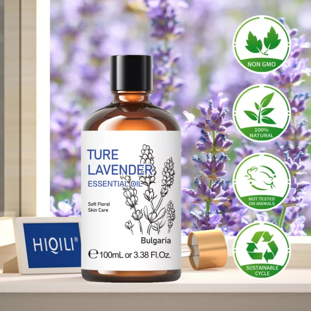 HIQILI Lavender Oil 100% Pure Natural Essential Oil Therapeutic Sleep Skin Care