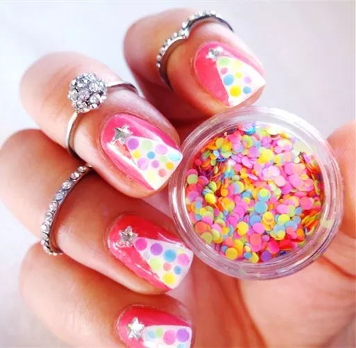 PAILLETTES DOT SHAPE PAILLETTES RONDES mini paillettes confettis amples nail art 3D néon 2