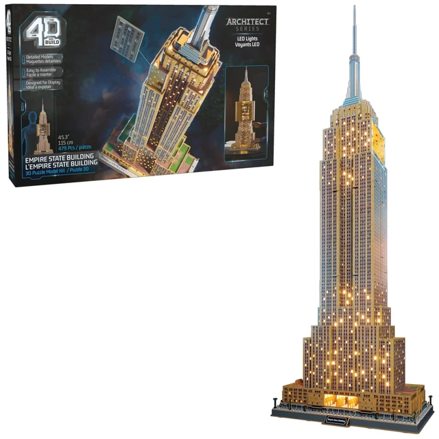 4d Build In Rance 4D BUILD ARCHITECT Series Empire State Building 3D Model Kit with LED ...