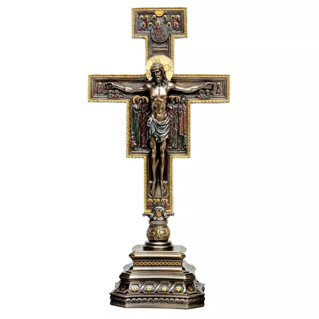 Polyresin Lord Jesus Christus Am Kreuz Idol Bunt Skulpturen Höhe 35.6cm