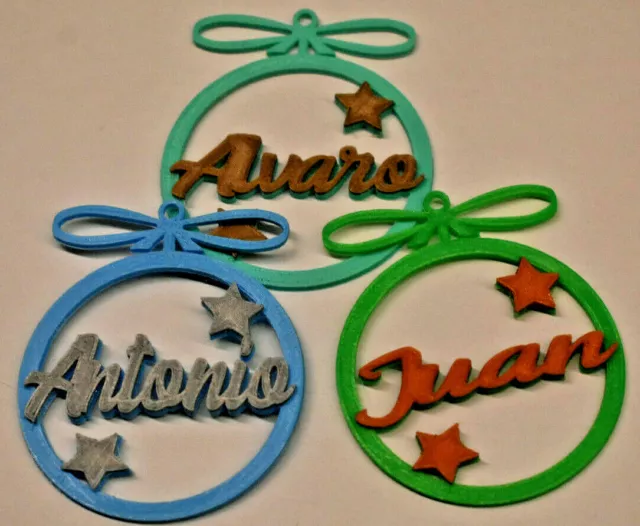 Bolas de Navidad con lazo 3D personalizadas