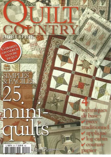 Quilt Country Hs N°03 25 Mini-Quilts / Technique De Base / Couture Sur Papier