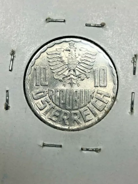 1974 Austria Uncirculated 10 Groschen Foreign Coin  #00142 2