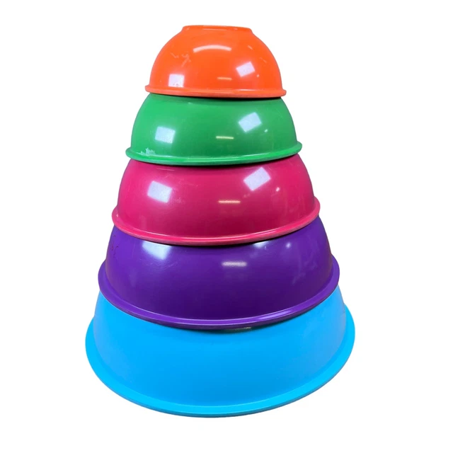 Juego de 5 cuencos de mezcla de anidación HOY plástico de melamina multicolor
