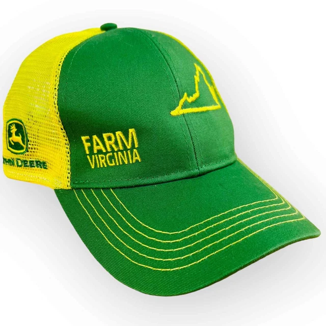 John Deere Farm Virginia State Pride Cap Green Snap Back Farm Trucker Hat CLEAN