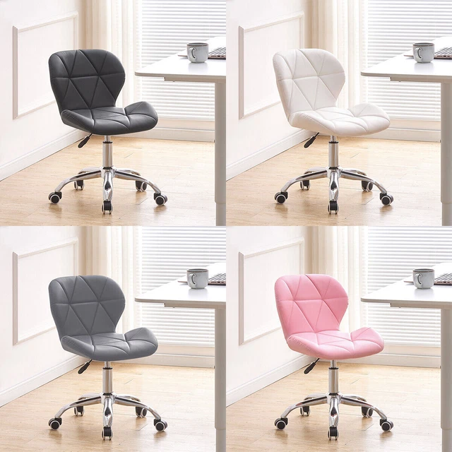 CUSHIONED COMPUTER DESK Office Chair Chrome Legs Lift Swivel Small