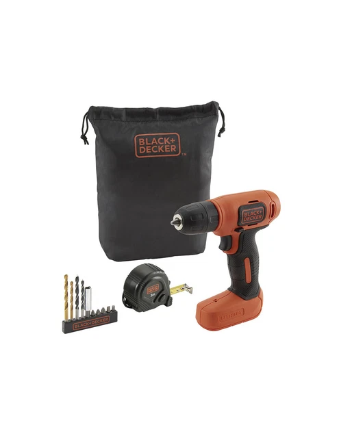 Perceuse Tournevis 7,2V Black + Decker + 11 Accessoires Avec Sac BDCD8GPA-QW