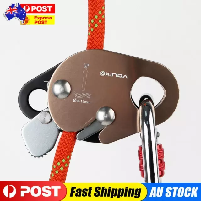 Climbing Abseiling Device Aluminum Alloy 22KN Rappelling Anti Fall Protective
