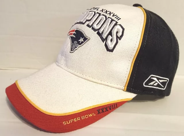 New England Patriots Vintage Superbowl Xxxviii Champions Hat Mens Osfm By Reebok
