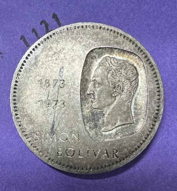 Venezuela 1973 10 Bolivares .900 Silver 30 Grams Simon Bolivar Coin