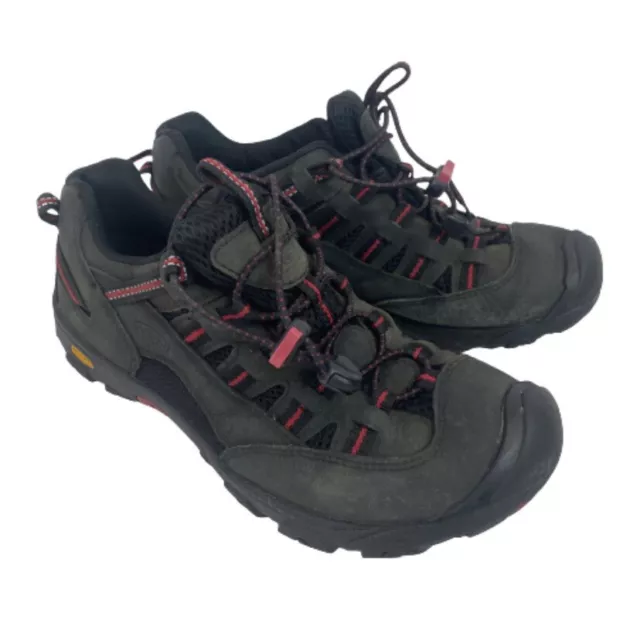 KEEN Men's 6 Alamosa Waterproof Black Leather Outdoor Hiking Shoes Bungee