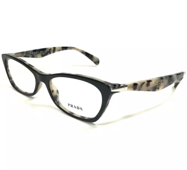 PRADA Eyeglasses Frames VPR 15P ROK-1O1 Gray Tortoise Black Cat Eye 53-16-135