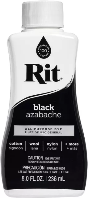 Rit Dye 88150 All Purpose Liquid Dye Black 8 Fl Oz