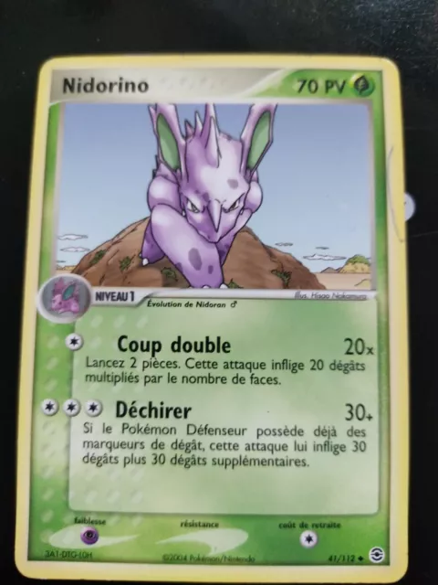 Carte Pokemon - Nidorino Lp 41/112 Ex Rouge Feu Vert Feuille