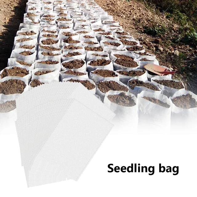 100x Biodegradable Non-woven Seedling Pots Planting Bags Nursery Plant Grow Bags 3