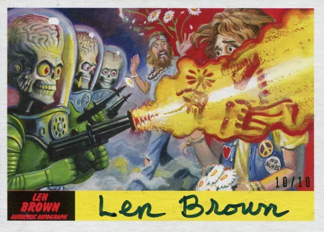 Mars Attacks The Revenge Len Brown Autograph Base Card [10] #27