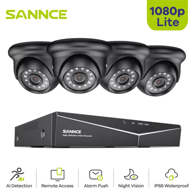 SANNCE 4CH 8CH DVR 1080P Home CCTV Security Camera System 100ft IR Night Vision