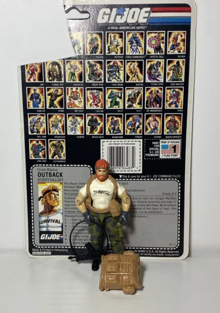 1987 De colección GI Joe ARAH Outback Figura Completa Tarjeta de Archivo *Tarjeta Completa 179 H2