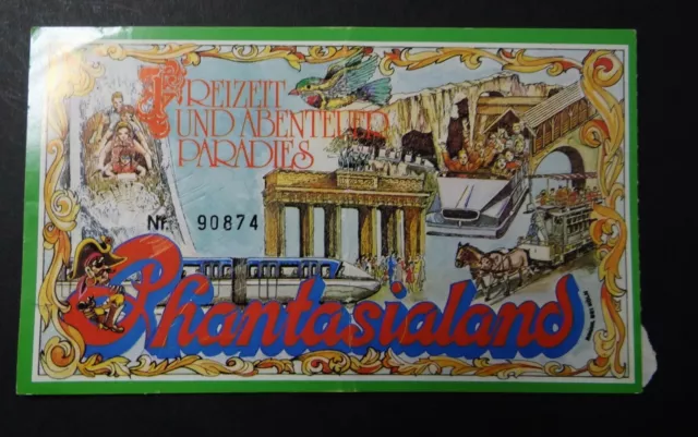 Old Ticket Phantasialand Ticket Brühl 70er Years Schmidt &