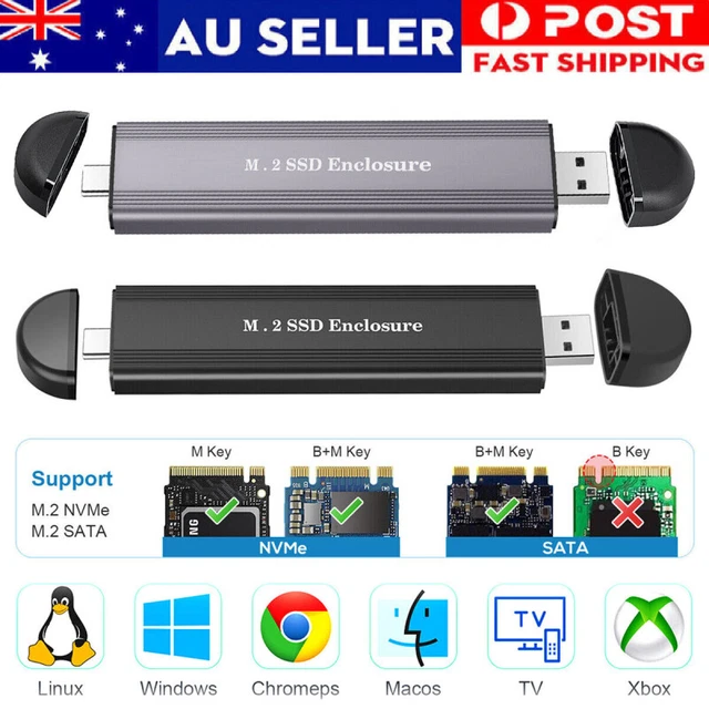 M2 SSD Case NGFF NVMe Enclosure to USB Type C 3.2 M.2 SATA Hard Drive Adapter