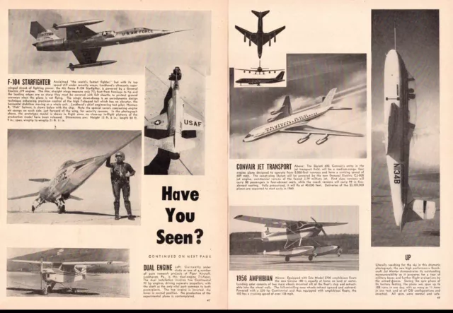 1955 vintage aviation article HAVE YOU SEEN ? Temco Jet Trainer , F-104.. 053023