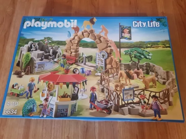 Neuf Playmobil 6634 City Life Le Grand Zoo 175 Pieces Ville Animaux 2014