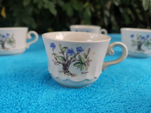 6 petites tasses a café fleurs " Perviaca"