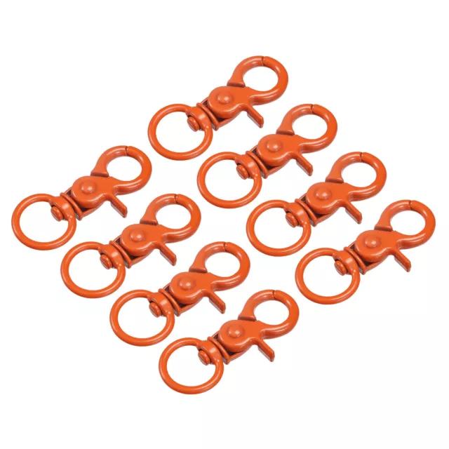 44mm Swivel Clasps Lanyard Snap Hook Claw Clasp for DIY Orange, 8Pcs