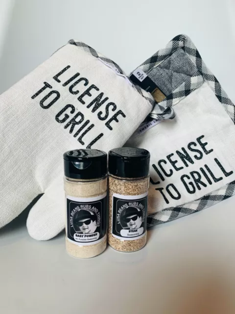SEASONING GIFT SET with Oven Mitt and Pot Holder.  Great  gift.
