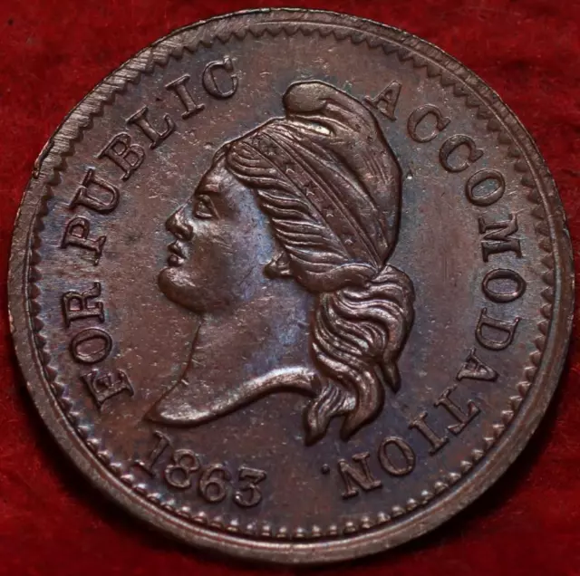 Uncirculated 1863 Copper US Civil War Token