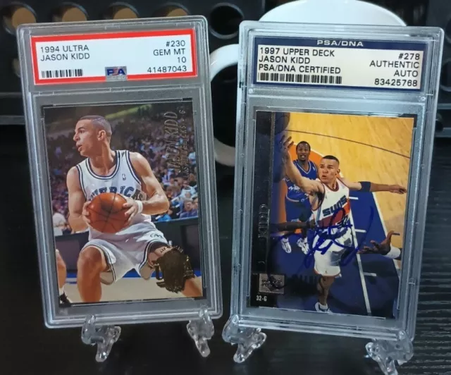 1994 Fleer Ultra HOF Jason Kidd Rookie PSA 10 and 1997 PSA /DNA Upper Deck Auto