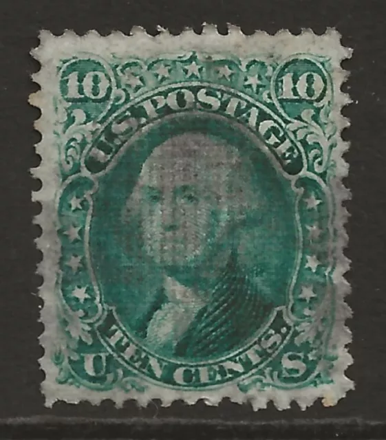 UNITED STATES US 1867 10c green (11x13 grill) fine used Sc#89 / SG#91 cat $350