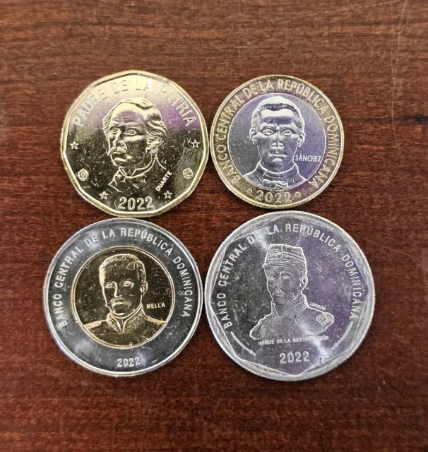 2022 Dominican Republic Set of 4 Coins  1, 5, 10, 25 Pesos
