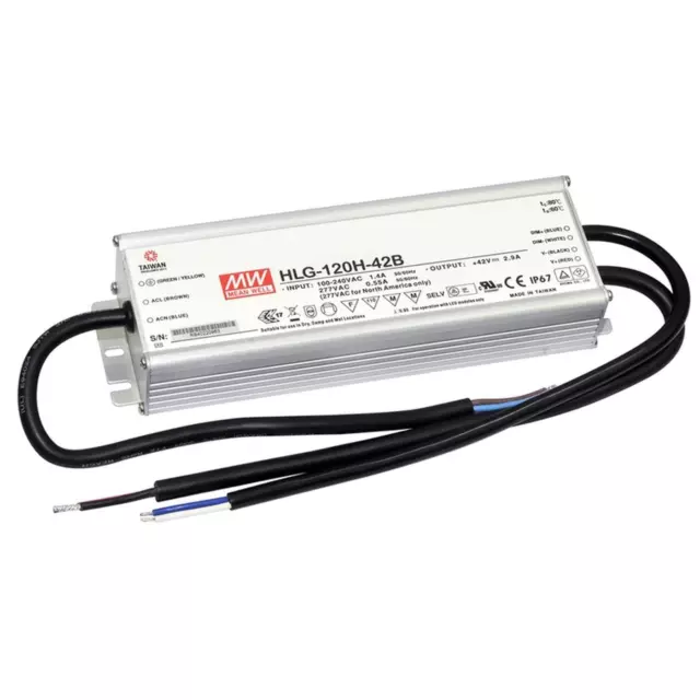 MEAN WELL HLG-120H-24B 120W 24V 5A Alimentation LED IP67 Dimmable 0-10V PWM