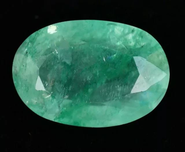 8.80 CT Vert Naturel Colombien Émeraude Ovale Haut Qualité Traitée Desseré Gemme