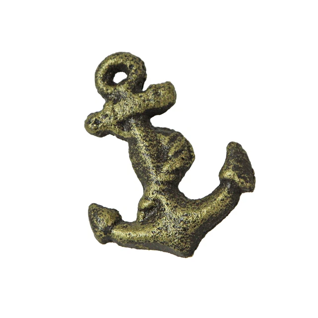 Set of 6 Rustic Bronze Cast Iron Ship Anchor Drawer Pull Nautical Decor