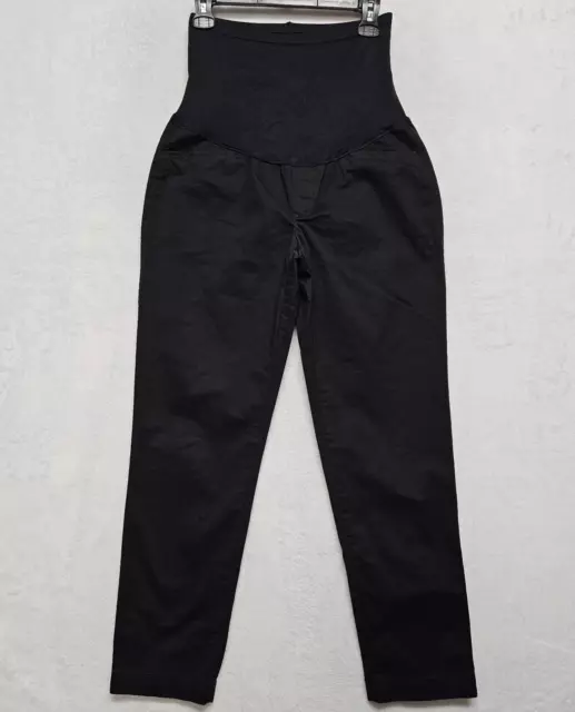 Gap Maternity Pants Women 6 Long Slim City Crop Black Pull On