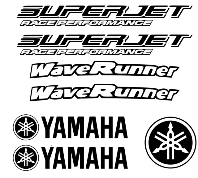 Superjet Graphics Kit BLACK Decal Sticker Wrap Yamaha Super jet stickers decals