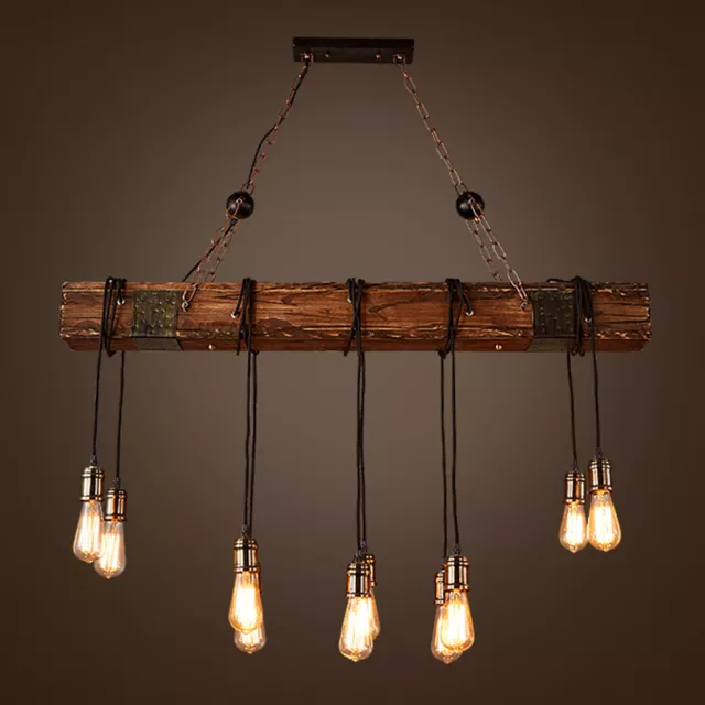 Farmhouse Hanging Ceiling Light Retro Industrial Chandelier Pendant Lamp Fixture