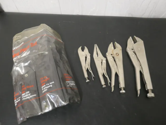 Vintage Sears Craftsman 4 Piece Set locking pliers 9 45353 Made In The USA