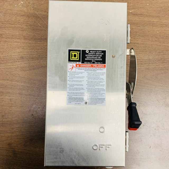 NEW SQUARE D HU361DS Safety Switch, 600V, 30A, Stainless Enclosure Type