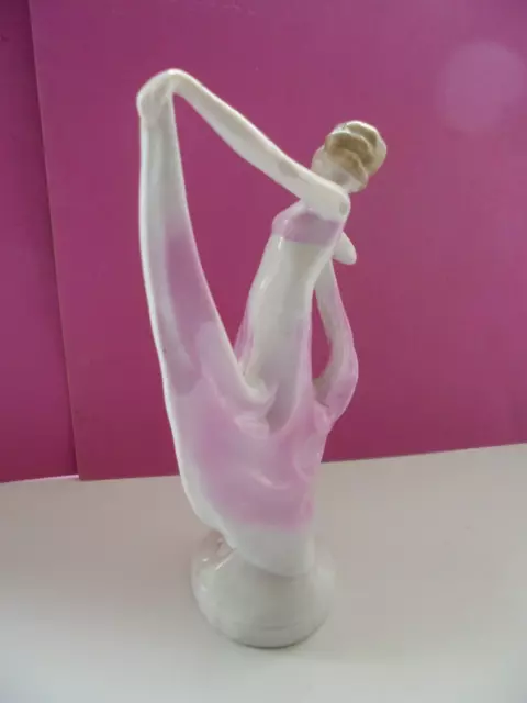 VINTAGE ART DECO PORCELAIN FIGURINE DANCING LADY GERMANY 1930's NO. 8455 3