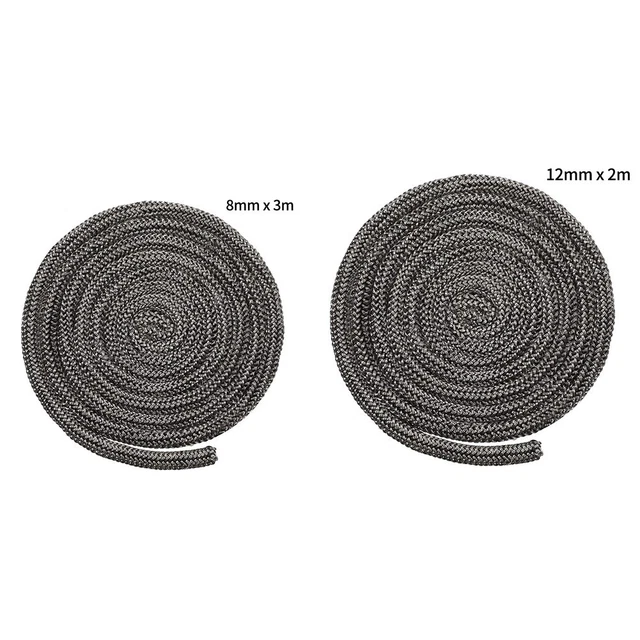 Horno Negro / Cuerda Fuego Estufa Longitud Estufa de Leña Junta Puerta 12mm X 2m