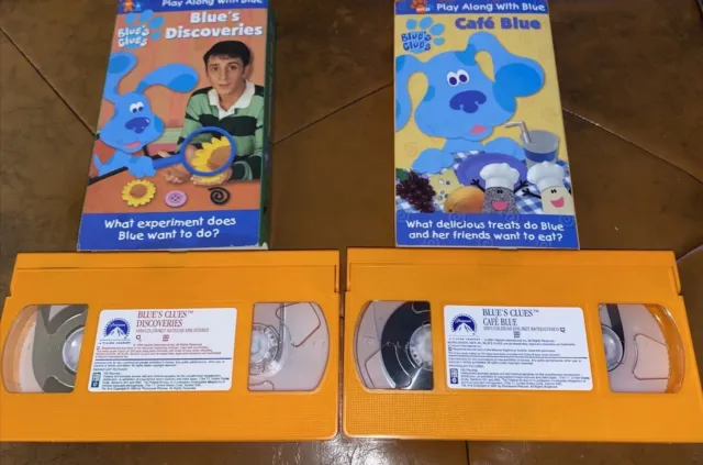 2 VINTAGE BLUE’S Clues Orange VHS: Cafe Blue And Blues Discoveries $29. ...