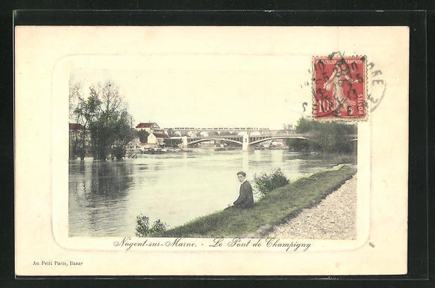 CPA Nogent-sur-Marne, le Pont de Champigny 1913