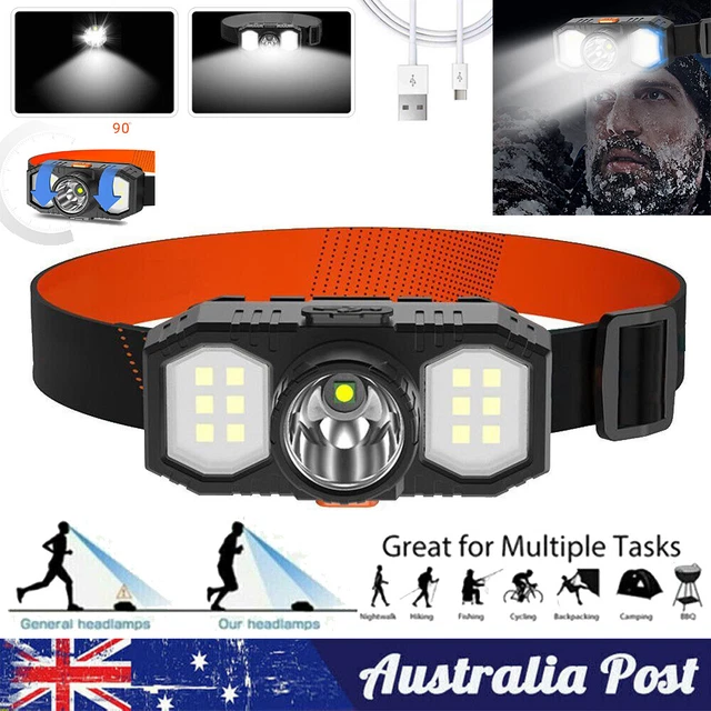 Super bright headlamp head torch headlight cob xpe leds rechargeable