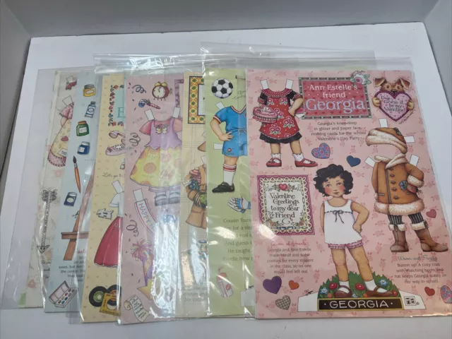 Lot of 16 Vintage Mary Engelbreit Paper Doll Sheets Ann Estelle & Friends Uncut